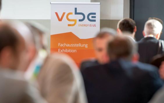 vgbe exhibition banner in an exhibition hall