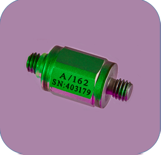 An A/162 accelerometer shot in purple background