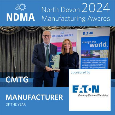 Image shows Peter Morrish, CMTG accepting award for Manufacturer of the Year at the NDMA Awards