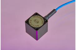 A shot of DJB Monoaxial accelerometer with Connector on a purple background