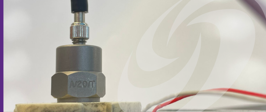 A/20 accelerometer mounted to a shaker