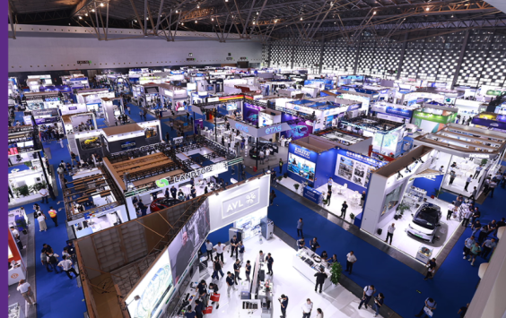 Image shows overhead view of the Automotive Testing Expo in China